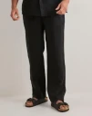 Que Sera Sera Louis Reg Linen Pants Linbukser Svart