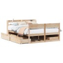 Sengeramme uten madrass hvit 135x190 cm heltre furu 8721102983931
