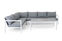 Brafab Belfort sofagruppe Hvit med grå pute 2 2 seters moduler hjørne senter & bord 140x70 cm