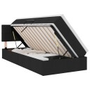  Seng med lagring og LED med madrass Svart 90 x 190 cm stoff