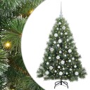  Kunstig juletre med 150 LED med stativ grønn 120 cm PE og PVC