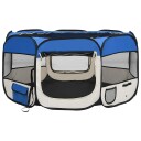 Sammenleggbar lekegrind hunder 125x125x61 cm - blå