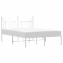 vidaXL Sengeramme i metall med hodegavl hvit 140x200 cm 8721012249226