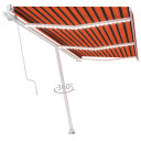 vidaXL Automatisk markise med vindsensor og LED 600x300cm oransje brun