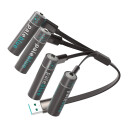Pale Blue Sustainability Kit 8xAA/8xAAA Inc. USB to 4x Micro-USB charging cable