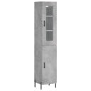 vidaXL Highboard betonggrå 34,5x34x180 cm konstruert tre 8720845486037