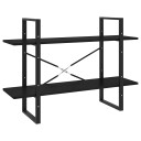 vidaXL Bokhylle 2 niv?er svart 100x30x70 cm heltre furu