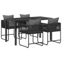 vidaXL Hage Spisegruppe 5 stk. Svart og Anthracite polyrotting