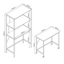 Skrivebord/hylle HOME4YOU Lester 84x40x160 cm melamin   lyst tre / svart