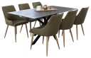 Venture Design Piazza & Plaza spisegruppe Grå/grønn 6 st stoler & bord 180 x 90 cm
