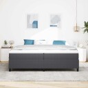  Box Spring Seng med Madrass Mørkegrå 200x200 cm Kordfløyel Stoff