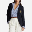Ralph Lauren Double Knit Jacquard Blazer Park Avenue Navy