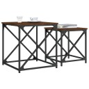  Stablebare salongbord 2 stk brun eik konstruert tre 8721012339989