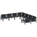 Hagesofa Set 8 pcs Antrasittgrå Stål