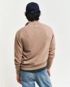 Lammeullsgenser med half-zip DK SAND MELANGE XXXL