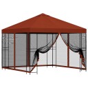  Hagepaviljong med sidevegger 3 x 3 m Terrakotta