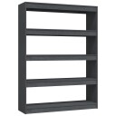 vidaXL Bokhylle/romdeler gr? 100x30x135,5 cm heltre furu