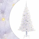  Kunstig juletre med 150 LED med stativ Hvit 150 cm PVC og Stål