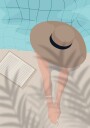 Enjoy the Moment 2 Summer Poolside with Book and Hat Plakat Plakat / 30x40cm