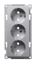Elko Stikkontakt 3-veis innfelt med sentralplate S1093 PT Sort - 1511561