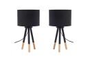 Ligavol Bordlampe 40 cm 2 stk E27 Svart/Lyst tre