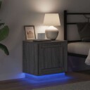  Nattbord med LED lamper Grå Sonoma 44x34,5x45 cm