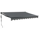 vidaXL Uttrekkbar markise antrasitt 3,5x2,5 m stoff og aluminium