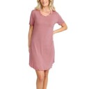 Damella Bamboo Plain Short Sleeve Nightdress Rosa Bambus X Large Dame