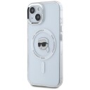 Karl Lagerfeld IML Metal Karl Head MagSafe Case for iPhone 15 White