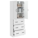 vidaXL Skapsett 2 pcs Høgglans hvit 66 x 34,5 x 87 cm Konstruert tre
