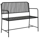  Hagebenk med lameldesign svart 107 cm stål.
