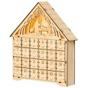 Adventskalender for fylling av 24 skufferom Julekalender med LED-lys Adventskalenderboks Julepynt DIY MDF-plate naturtre 26,6 x
