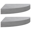 vidaXL Hj?rnehyller vegghengt 2 stk betonggr? 35x35x3,8 cm MDF