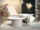 Lorvyn Sett med bord rundt 58/75 cm - Beige og hvit marmor