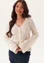 Bubbleroom Peplum Lace Cardigan Cream 32-34