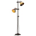 vidaXL Gulvlampe med 2 lampeskjermer flerfarget E27