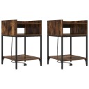  Sengeskaps 2 pcs Røkt eik 40 x 40 x 61 cm Konstruert tre