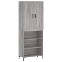  Highboard grå sonoma 69,5x34x180 cm konstruert tre