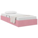  Seng med Oppbevaring med hodegjerde Rosa 90 x 190 cm Fløyel