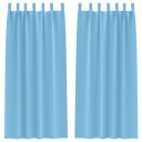  Gardiner med gardiner 2 pcs lyseblå Polyester