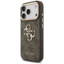Guess 4G Mobildeksel til iPhone 17 Pro med Bred Rem og Metallknapper - Brun