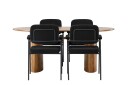Isolde Matgruppe 180 cm Oval med 4 Yesterday Stoler   Sort