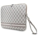DKNY Sleeve 14" laptopveske med rutete mønster og trykte striper Beige