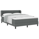  Box Spring Senge med Madrass Mørkegrå 160x200 cm Stoff