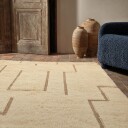 Ryetepper   Kiberg Hand Woven Wool Shaggy krem Størrelse: 160 x 230 cm