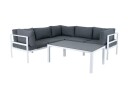 Venture Design Copacabana sofagruppe Hvit med grå pute 3 hjørne, 2 midtdel & bord 120 x 70 cm