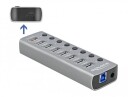 DeLOCK hub 7 ports USB hub USB 3.1 7 porter Slv 63264