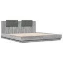  Sengeramme med hodegavl grå sonoma 200x200 cm konstruert tre 8721012276314