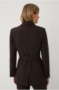 Ellos Collection   Blazer med slips og sjalkrage   Brun