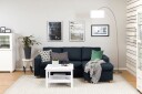 Crazy 3 seters Vendbar L formet Sjeselongsofa i Stoff   Blå